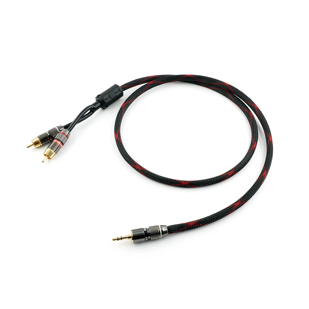 ​ ​ كابل Pro Audio 3.5 مم إلى Dual XLR: ستيريو TRS مطلي بالذهب ومحمي لأنظمة HiFi ​