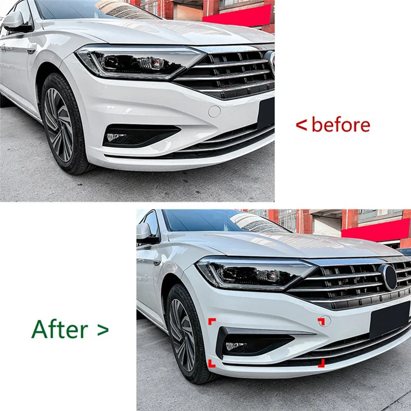 

2Pcs Car Front Bumper Splitter Spoiler Decorative Trims Fog Light Canard For VW Jetta MK7 2019-2021