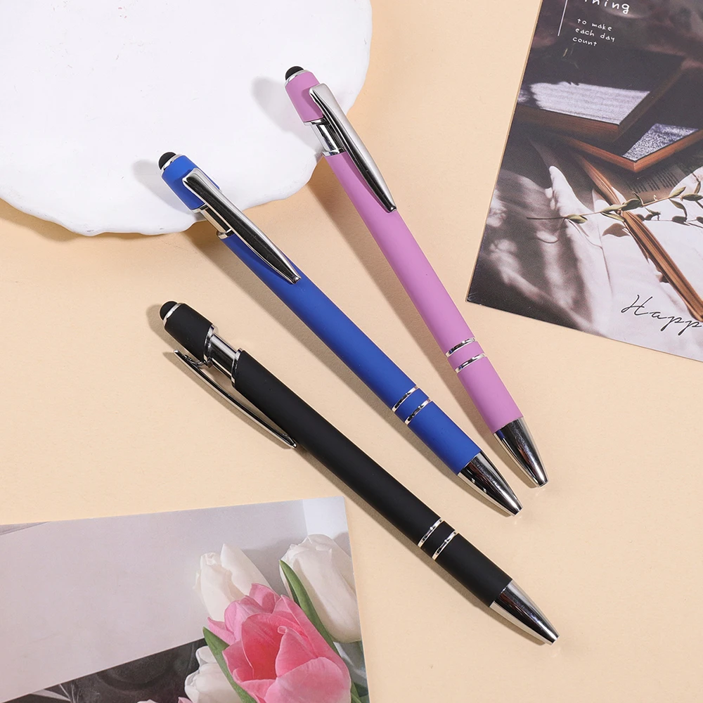 Custom Text Ballpoint Pen Personalized Name Metal Push Pen Graduation Gift School Supplies Customized Text Stylus Ballpoint Pen