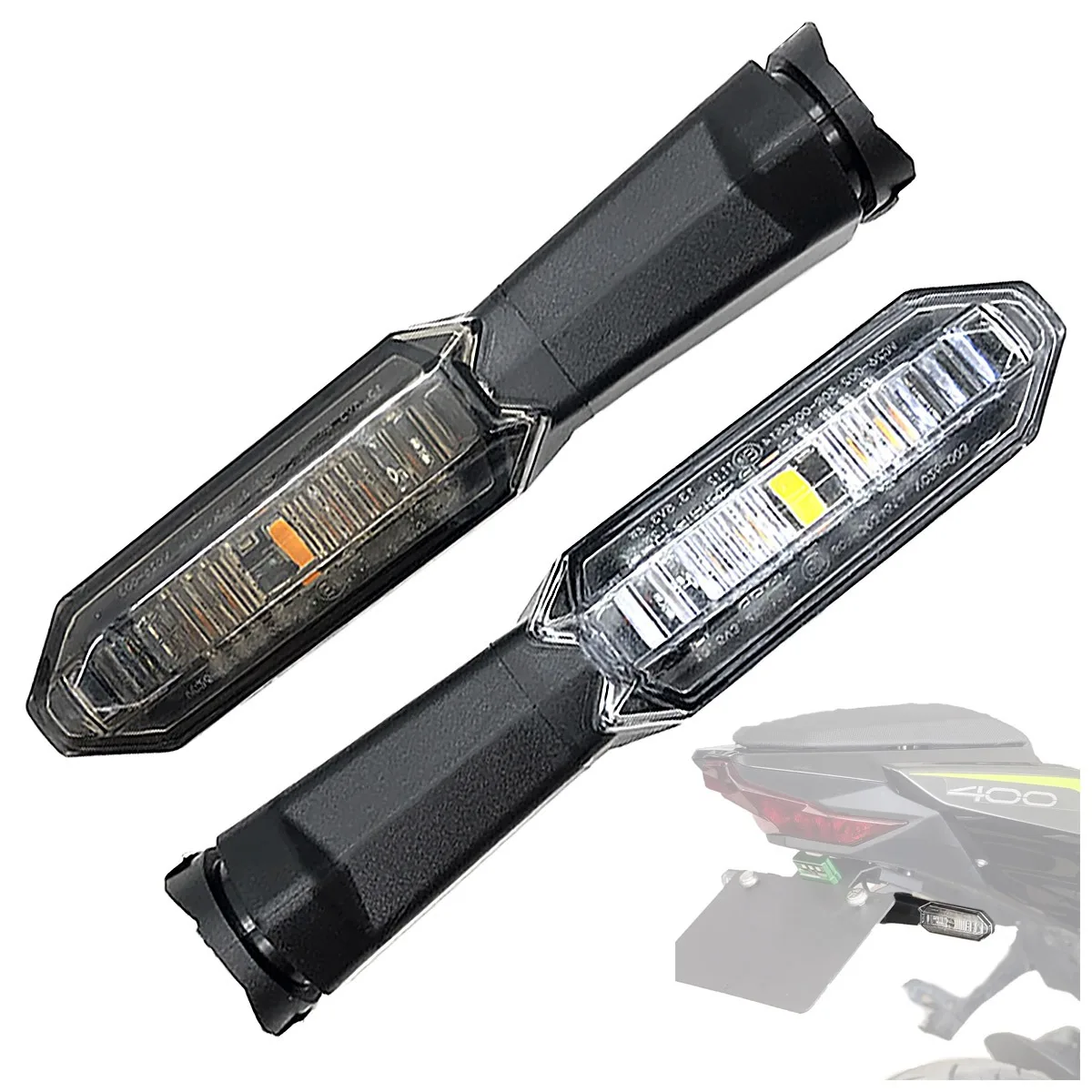 Motorcycle LED Turn Signal Indicator Lamp for Kawasaki Klz Versys Zrx Ninja  Er-6N 6F Z125 250 300 400 650 750 800 900 1000 X300