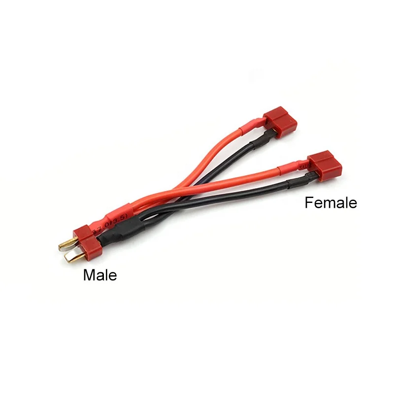 10 pçs conectoreans extensão de bateria dupla y divisor t plug adaptador cabo 14awg leva para rc lipo bateria fio paralelo harne