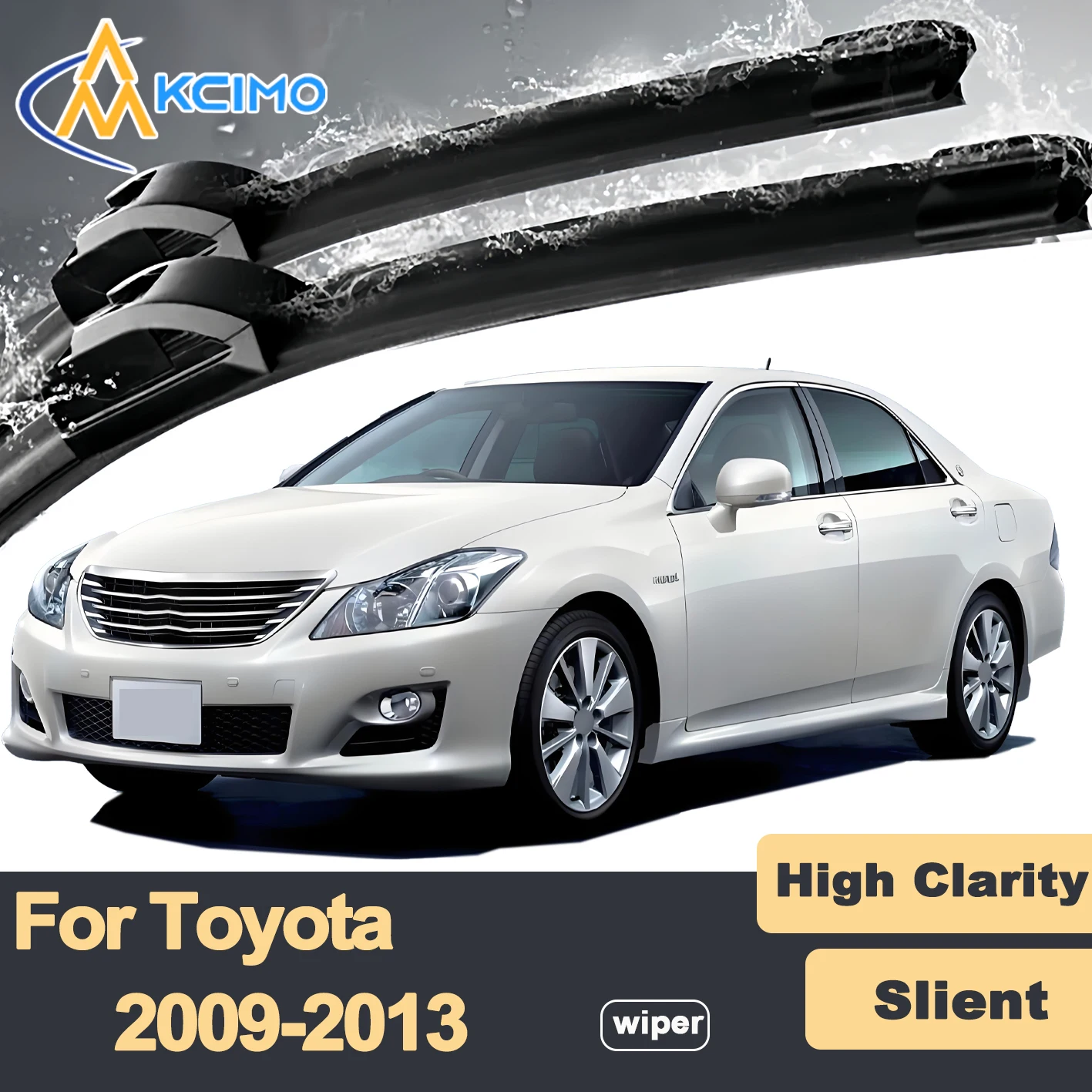 

Premium Rubber Durable Silent Windshield Wiper Blades 2pcs for Toyota Crown Majesta S200 2009-2013 Crown Royal Saloon VIP