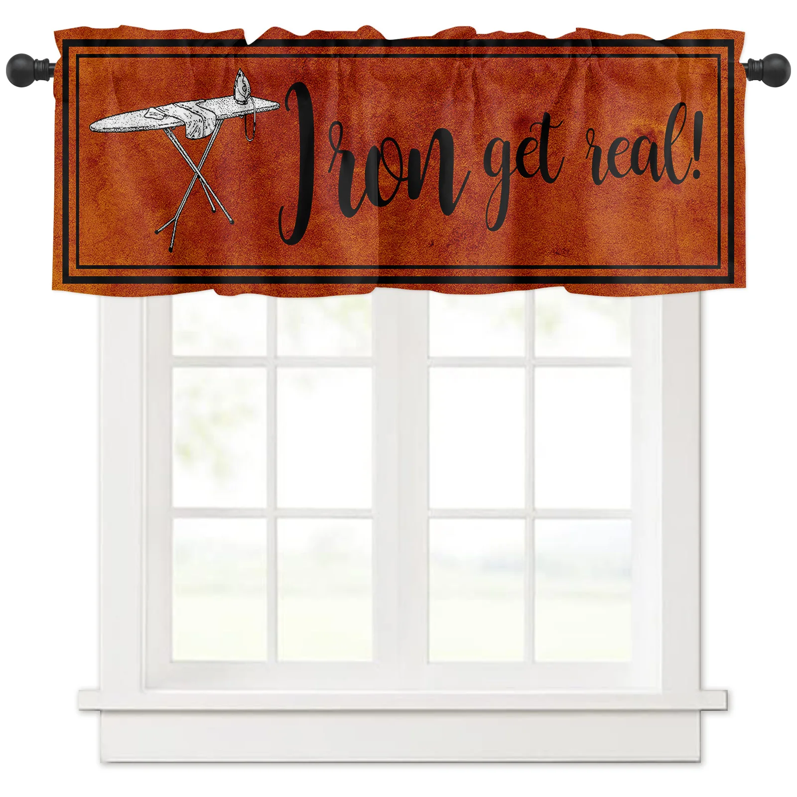 

ZEDLIYU Valances for Windows Kitchen Living Room Small Window Valance Laundry 1 Panel, 42 x 12 Inch