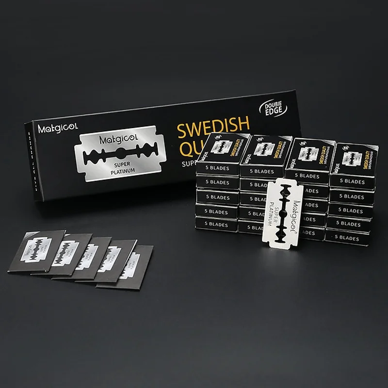 30/100pcs Men's Safety Razor Blades For Shaving,Stainless Steel Double Edge Razor Blades Professional Barber Razor Beard Trimmer