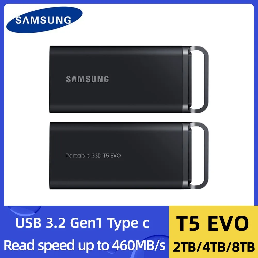 Samsung PSSD T5 EVO USB 3.2 Gen 2 Portable Solid State Drive 1TB 2TB 4TB Mobile Hard Disk Storage Drive Type C For PC