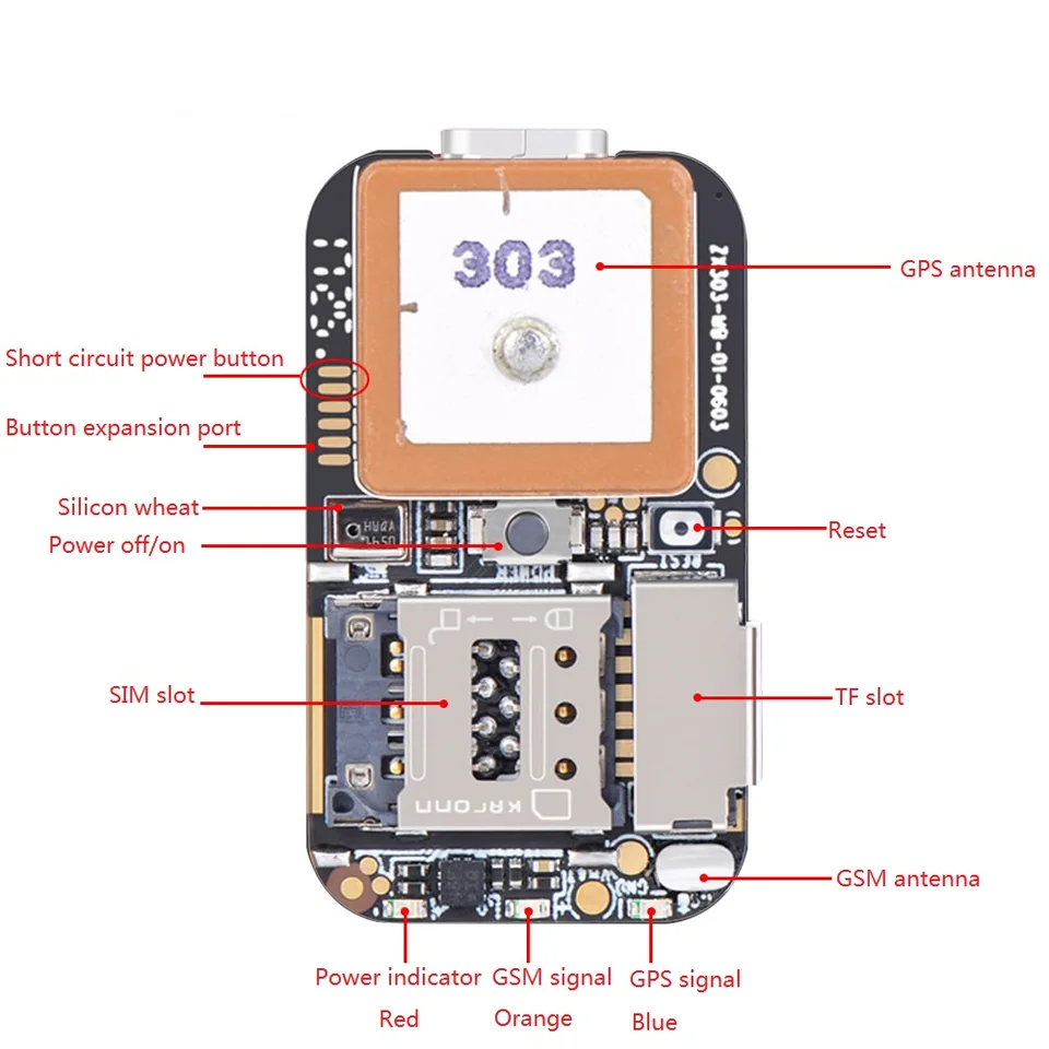 Mini GPS Tracker ZX303 PCB Real Time Tracking Locator Device For