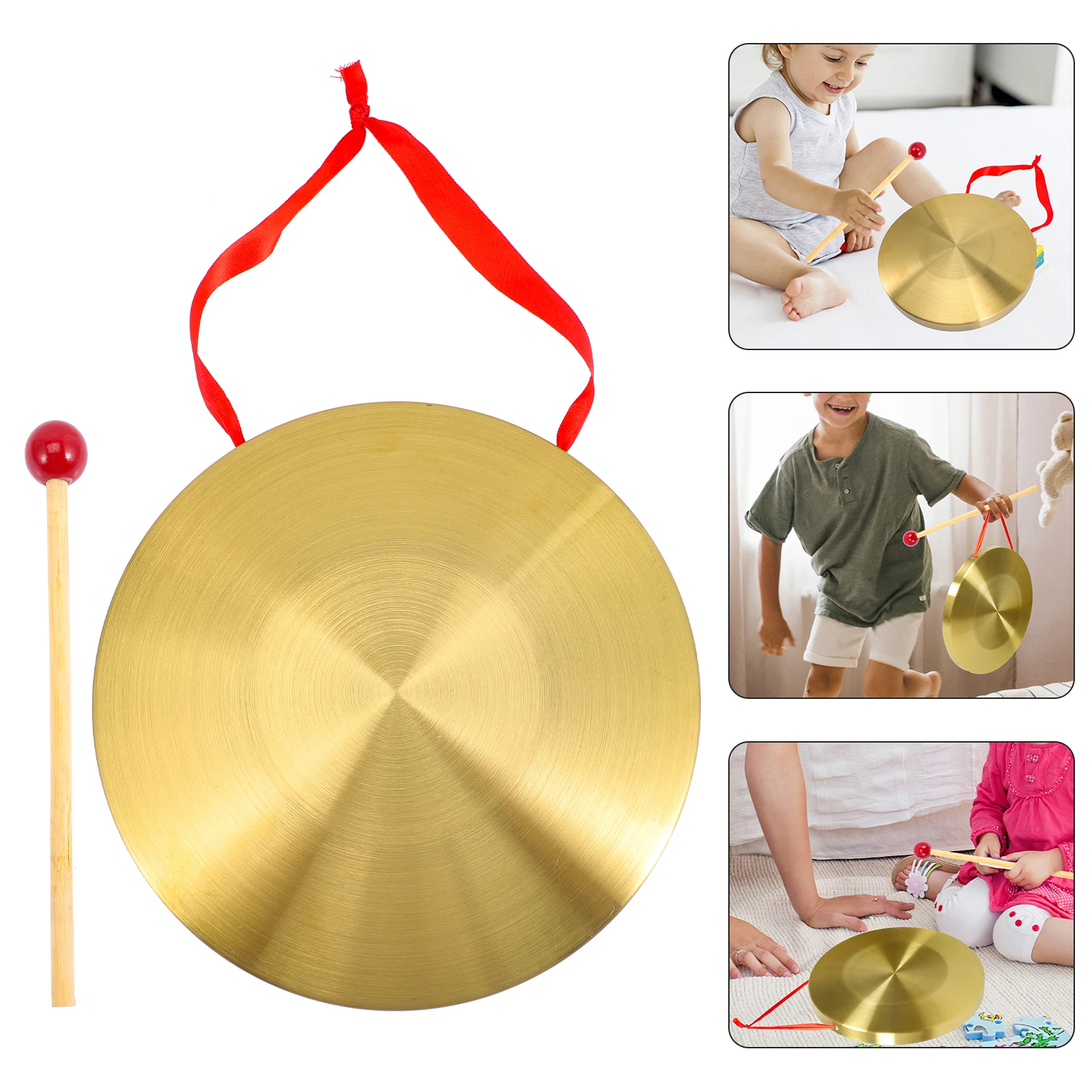 

Resonant Loud Copper for Flood Warning Durable Metal Percussion with Lanyard Portable Gong for Company Opening Party Sports