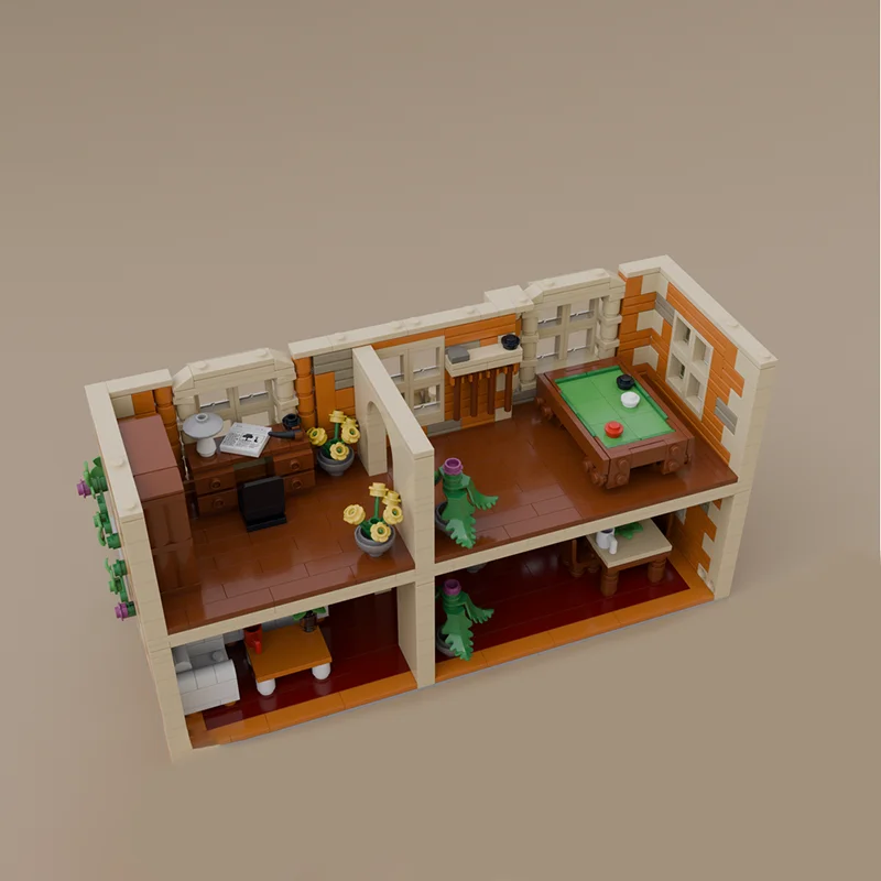 Novos blocos de construção moc casa estilo reino unido tecnologia tijolos modulares modelo presentes brinquedos de natal conjuntos diy montagem!