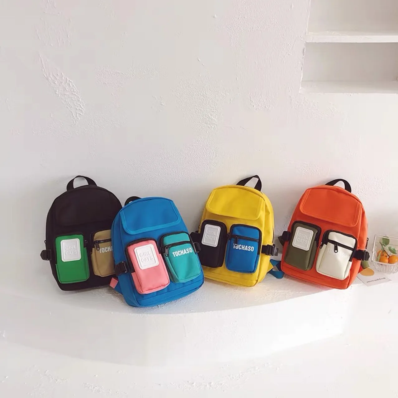 Bolsos de dos hombros con cremallera para niños de 3 a 6 años, mochilas escolares informales de Color sólido, a la moda, 2022