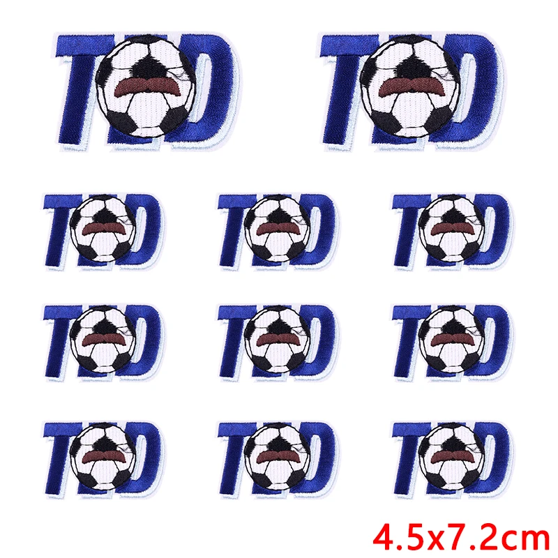 10 pcs/lot Wholesale Football Sport Applique Iron On Patches On Clothes DIY Sewing Embroidered Patches For Clothing Stickers