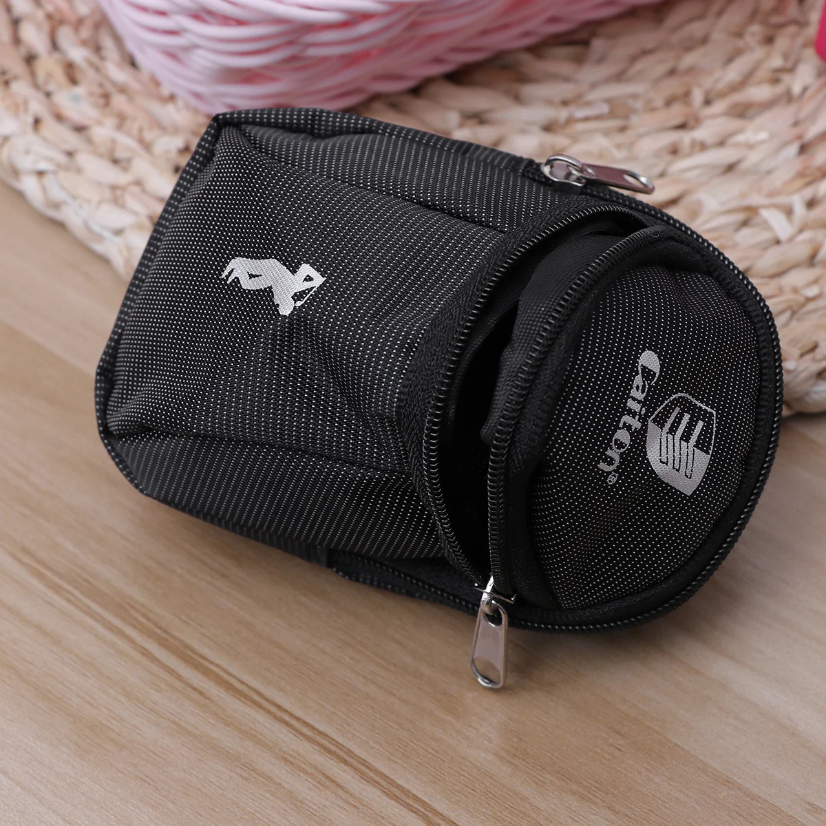 Lightweight Canvas Mini Ball Holder Pouch Bag Tees Pouch Bag (Black) Ball Pouch Bag