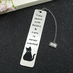 1Pcs Cute Cat Bookmarks Metal Bookmarks Book Fans Collections School Supplies Gifts for Friends and Teachers Reading Markers