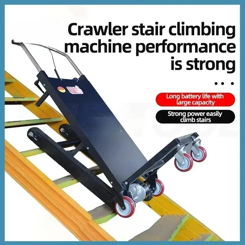 Electric Stair Climber 180KG Crawler Automatic Up And Down Stair Climber Collapsible Heavy Building Materials Moving Truck 500W