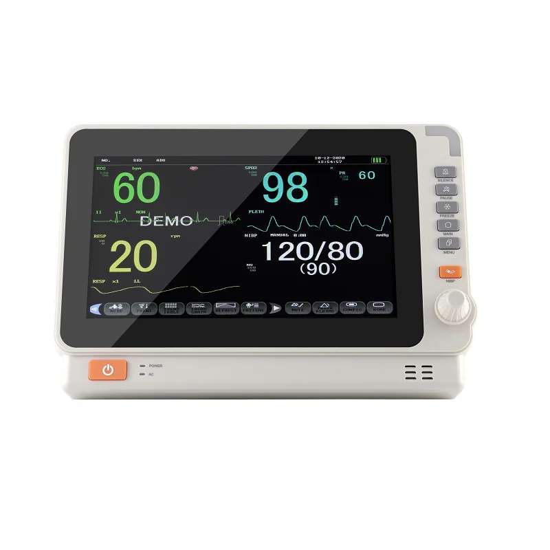 10 Inch Ultrathin Screen Human / Vet Use Portable 6-Parameter Vital Signs Monitor ECG/NIBP/PR/SPO2/RESP/TEMP Patient Monitor