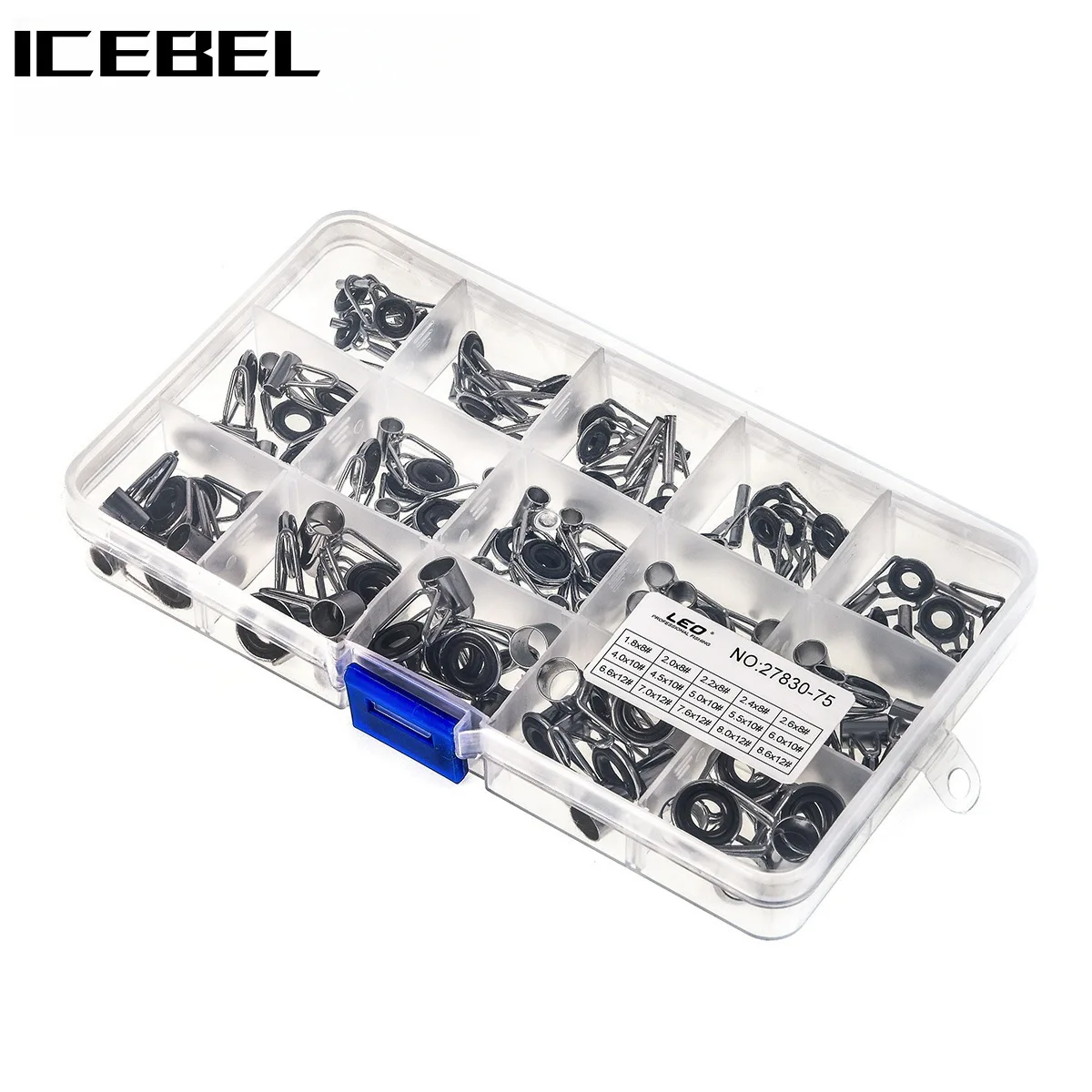 

ICEBEL 75-Piece Saltwater Rod Guide Set, 15 Sizes Ceramic/Stainless Steel Guides for Fishing Rod Repair/Upgrades