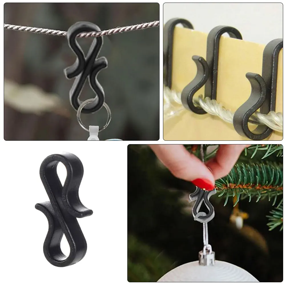 

50Pcs Lightweight Gutter Clips Christmas Light Securing Clips Installation for Indoor Outdoor Decorative Lights Black