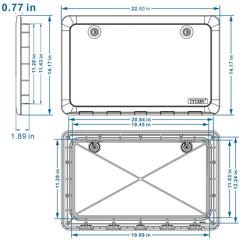 Accessori unici per roulotte TYTXRV 500 * 285mm Resistenza ai raggi UV Porta per bagagli per camper nera per camper
