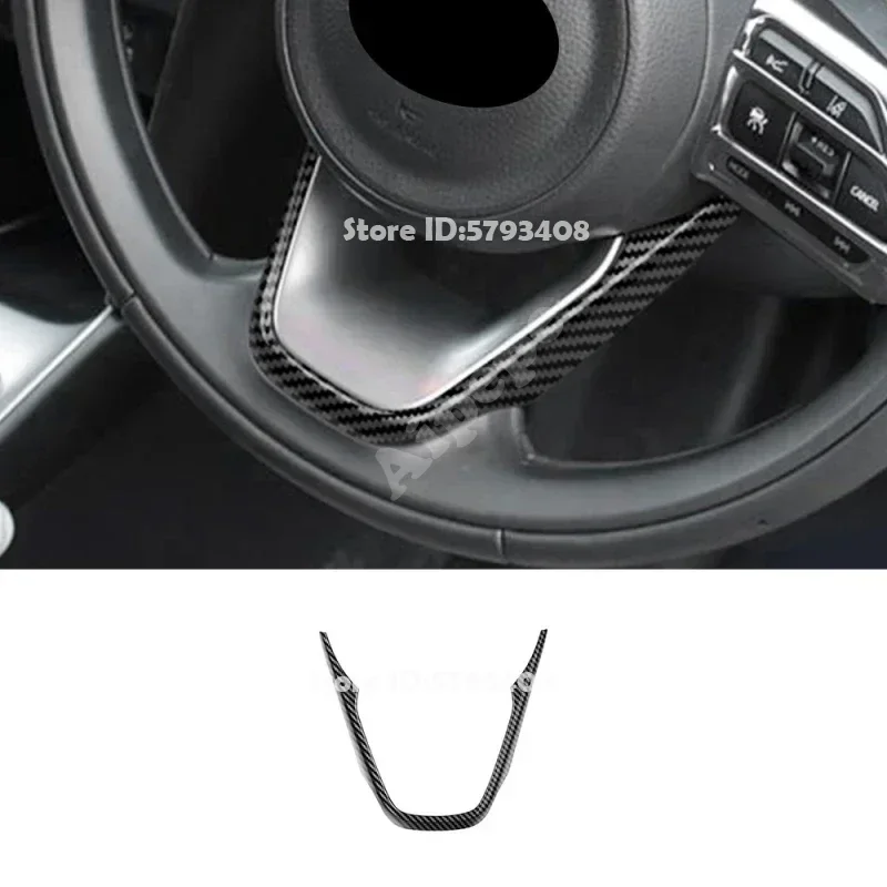 For Toyota Yaris Yaris Cross Aqua Sienta 2020 2021 2022 ABS Red Black Carbon Fiber Car Steering Wheel Decoration Cover Stickers image 3
