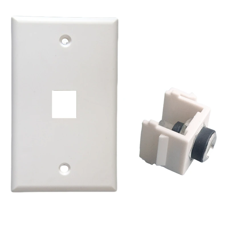 Conector de alimentación de 5,2 CC con soporte de hebilla para instalación de panel de pared, blanco y negro, 1 unidad