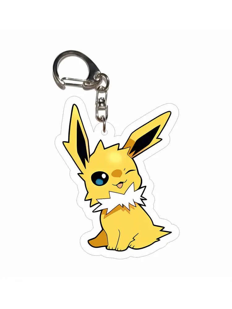 1/9 SZT. Postacie Pokémon Eevee Akrylowy Brelok Kreskówkowy Dodatek do Torby Zabawny Wisiorek do Plecaka Uchwyt na Klucze Prezent dla Przyjaciela — 2