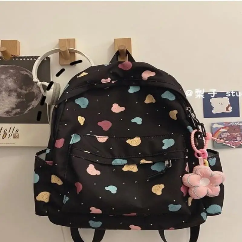 أزياء نمط جديد الحب لطيف الكرتون عارضة سعة كبيرة متعددة الوظائف حقيبة من القماش للماء حقيبة مدرسية مقاومة للاهتراء #4