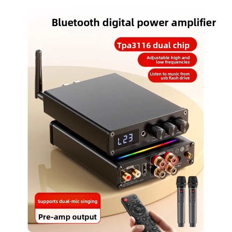 

Мини беспроводной цифровой усилитель Bluetooth 5,3 для дома, 200 Вт, высокая мощность TPA3116, аудиофильский двухканальный HIFI