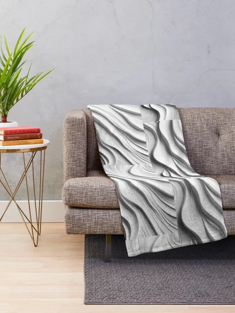 Minimal minimalism plaster swirls texture waves calm tranquil modern Throw Blanket blankets ands Furry Giant Sofa Blankets