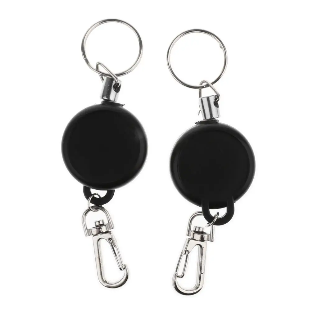Key Retractable Clip Plastic ABS Steel Wire Pull Reel Keychain for Purse Keychains and Bag Key Ring