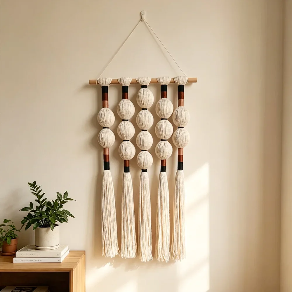 European Ball Tassel Wall Hanging Hand-woven Tapestry Wall Decoration Pendant Home Decoration Hotel Decoration Wall Background