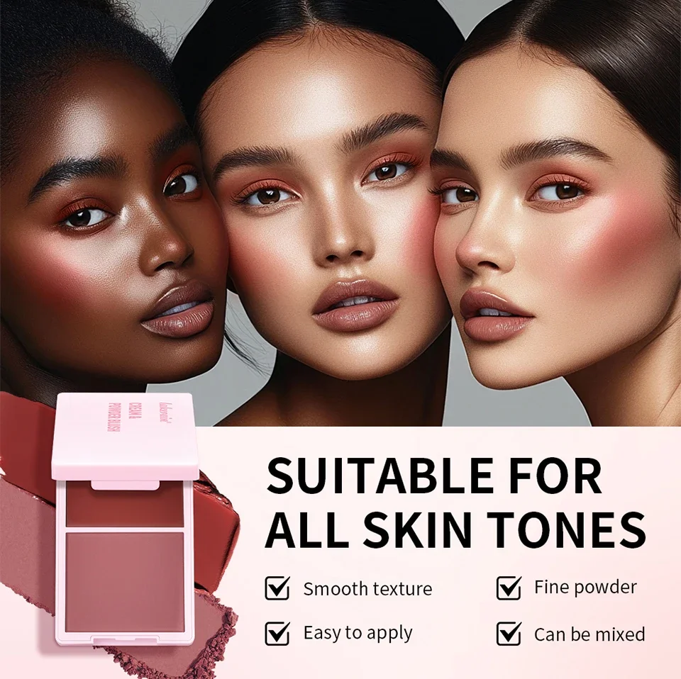 

5-Color Cheek Red Plate Cream & Powder Nude Makeup Natural Matte Milk Tea Pink Blush Makeup Lasting High Color Rendering Blush