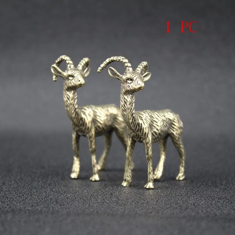 1 Stück Messing Retro Ziegen-Metallfigur für Zuhause und Büro, Kreatives Kunsthandwerk, Miniatur-Teetier-Figur