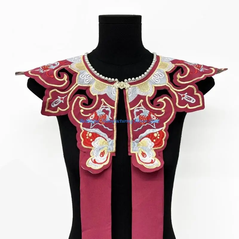 

E56A Contemporary Polyester Neck Scarf With Artistic Ribbon Design Lightweight Embroidered Wrap Suitable For Different Ages