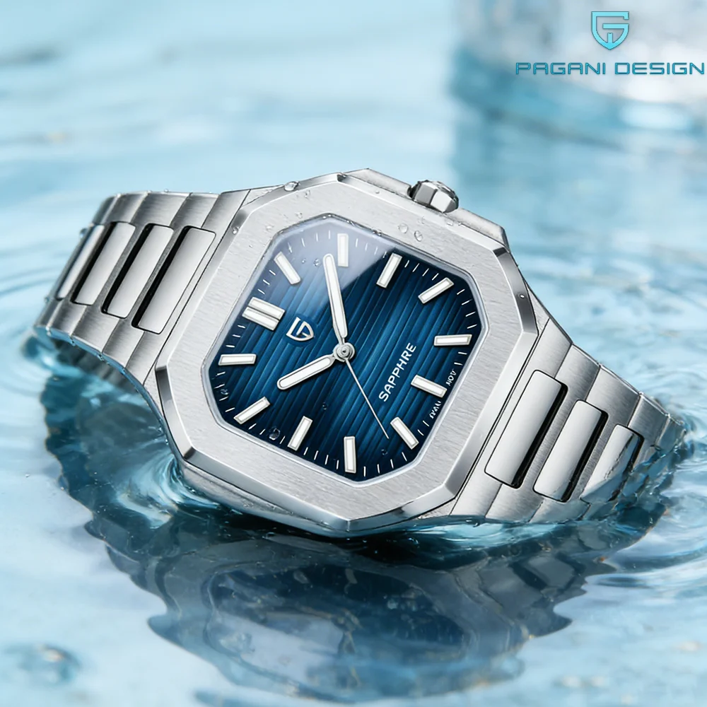 

Мужские кварцевые часы PAGANI DESIGN 37 мм, квадратные, с сапфировым стеклом и AR-покрытием, из нержавеющей стали, для бизнеса, механизм VH31