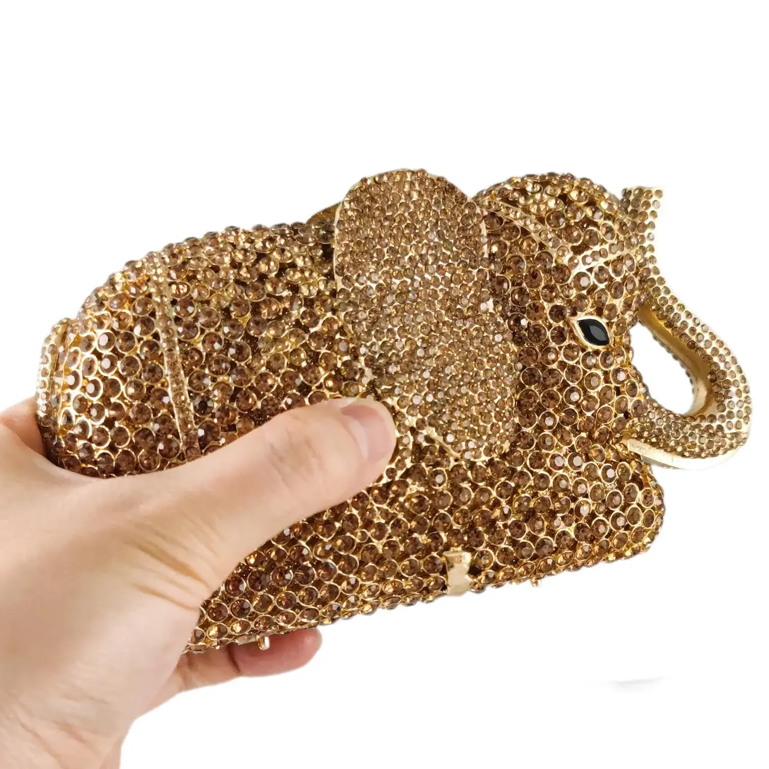 Boutique De FGG (in stock) Women Elephant Clultch Party Cocktail Purses and Handbags Luxury Bridal Rhinestone Evening Bags