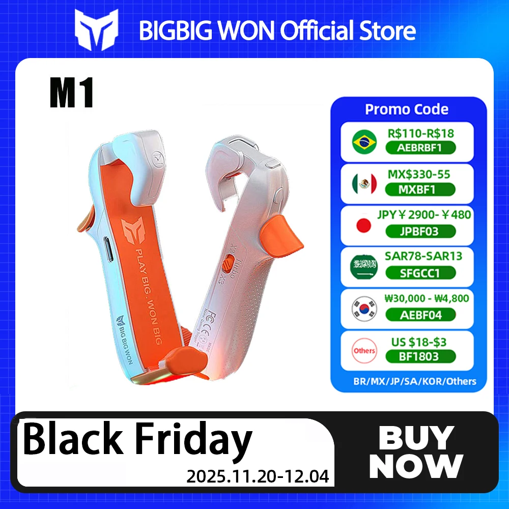 BIGBIG WON M1 Mobile Shooting Gaming Vibration Button Triggers for Gamepad Pubg Game Controller Extended Handle iPhone Joystick
