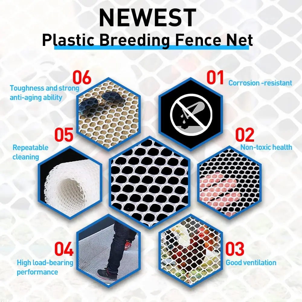 8MM Hole Safety Netting Plastic Net Fence Breeding Net Isolation Equipment Protection Child Cat Pet Chicken Garden Plastic Mesh