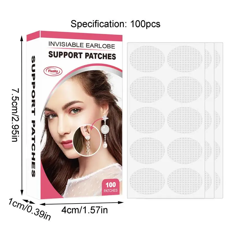 Earring Stickers For Split Earlobes Invisible Ear Lobe Protectors For Heavy Earrings Invisible And Comfortable 100Pcs/200Pcs