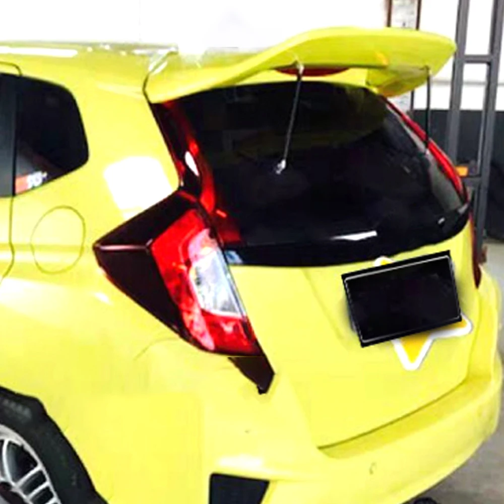 For Honda Fit Jazz GK5 Rear Roof Trunk Lid Car Spoiler Wings 2014 15 16 17 18 19 JDM Exterior Accessories Tuning ABS Parts