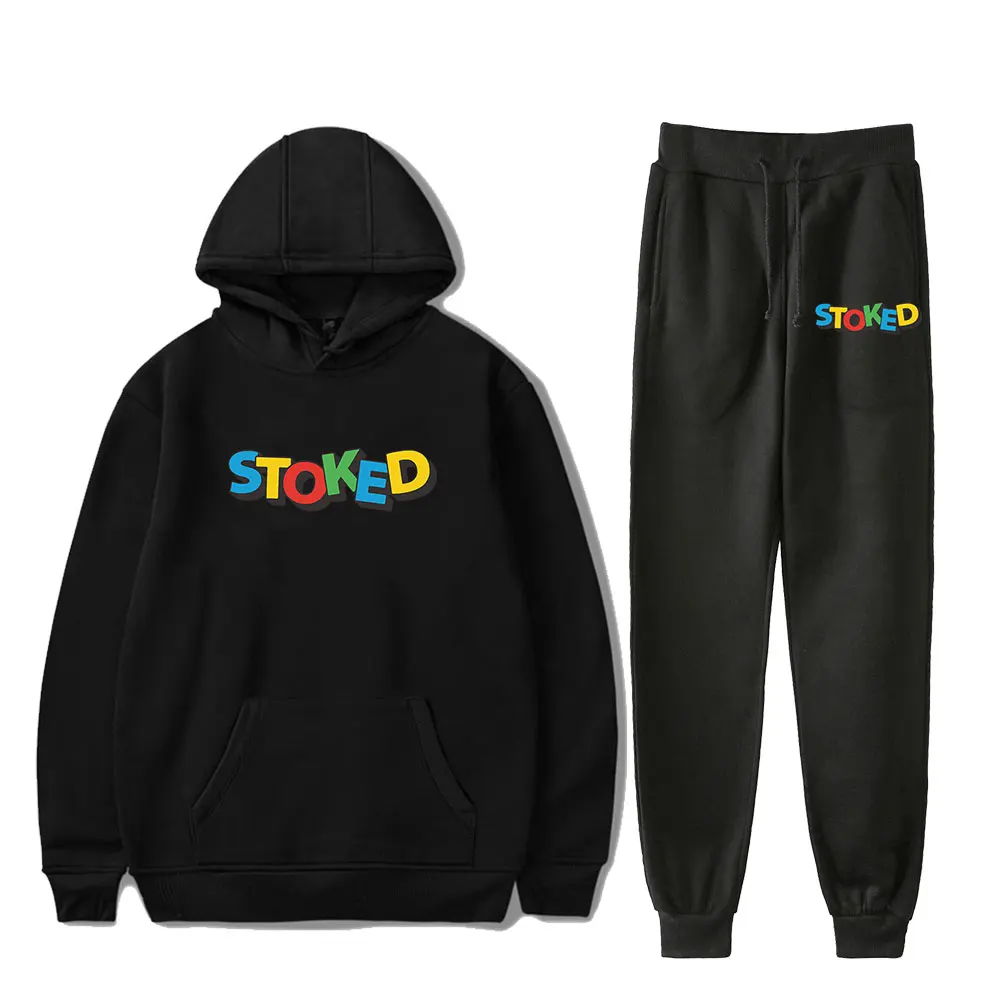 Stokes Twins Stoked Vintage 90s PULLOVER Fashion Merch Hoodies Set Men Women Hoodies Pants Two-Piece Pullover Sports