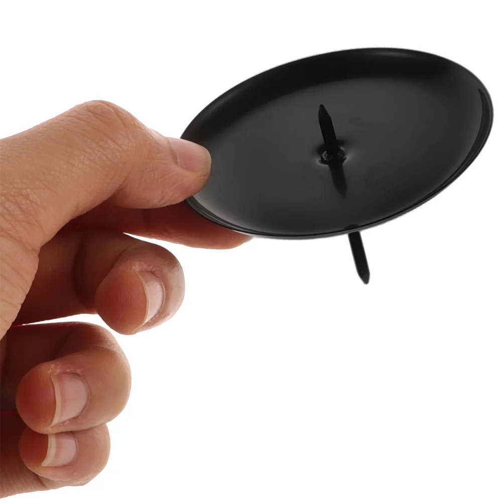 10Pcs Christmas Wreath Plates Metal Iron Pillar Holders Dining Table Centerpiece Decorative Candlesticks Holders