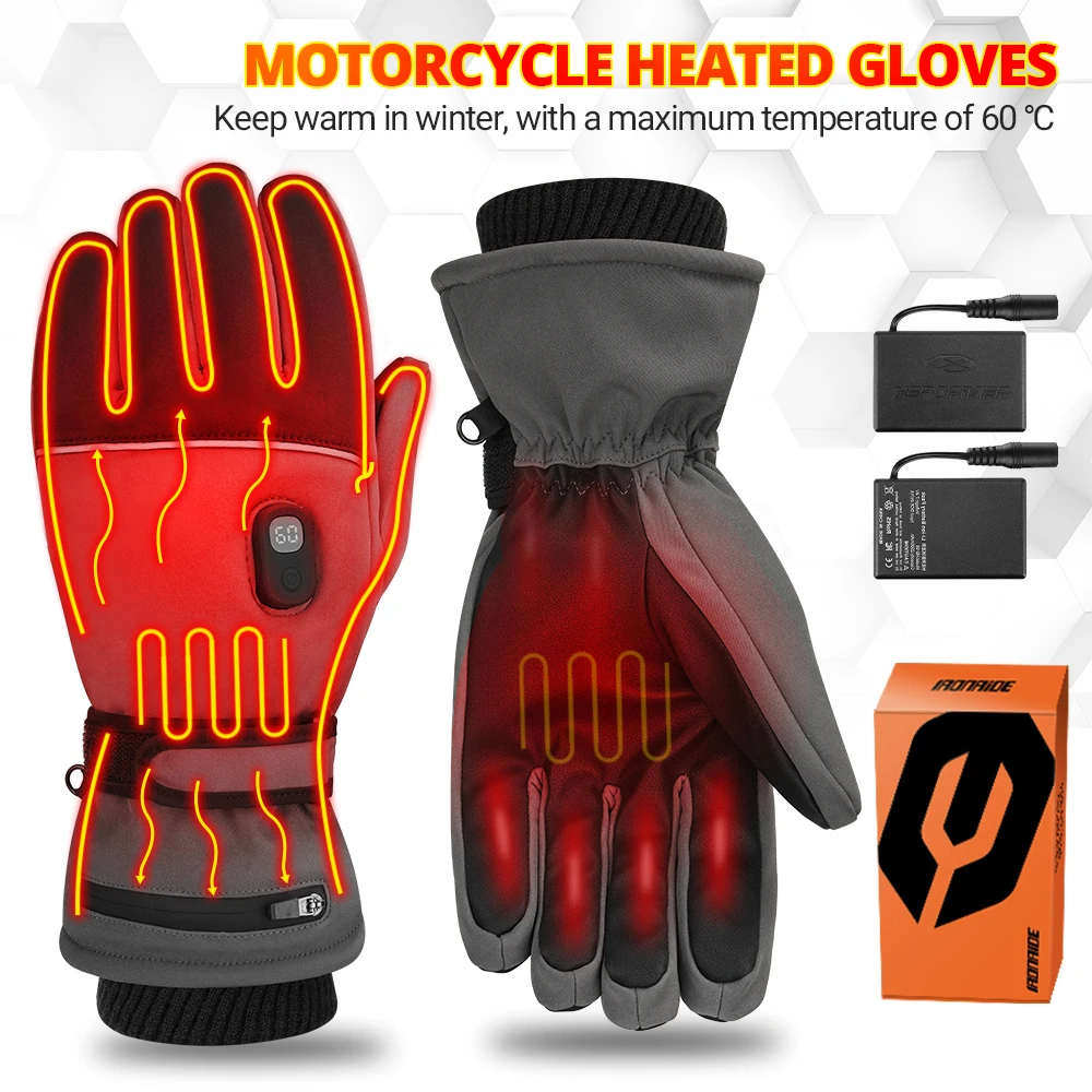 

Electric Heated Gloves Rechargeable Waterproof Thermal Gloves Winter Ski Motorcycle Gloves Hand Warmers