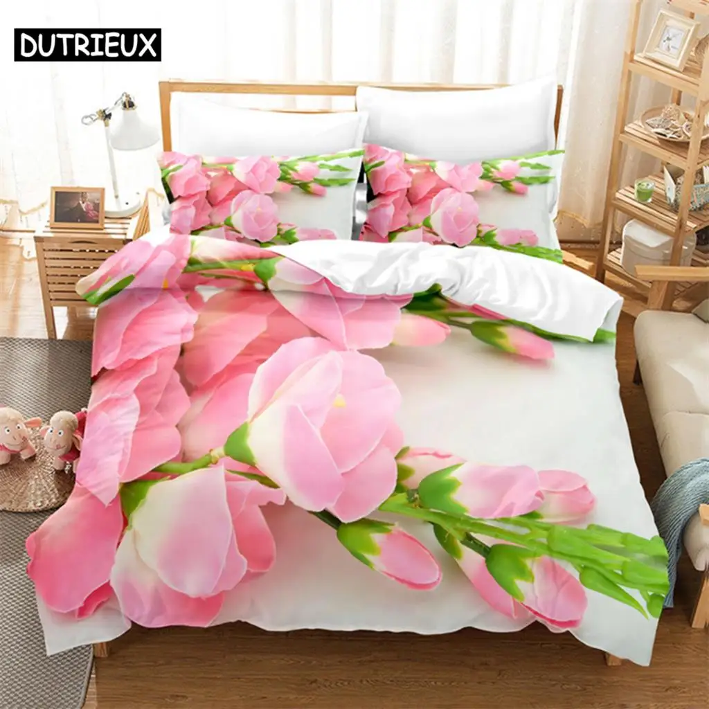

Rose Pink Lovers Queen Bedding Set Duvet Cover Kids Bedroom Bed Set Comforter Cover Set King Size Duvet Cover Set Bedding Sets