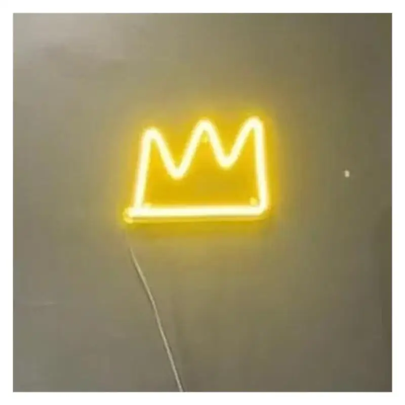 Crown Neon Sign Light For Room Salon Party Bedroom Birthday Wall Decor Dimmable USB Powered Lamp