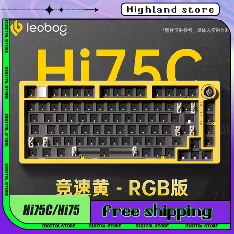 LEOBOG Hi75/Hi75c Kit With Knob Wired Mechanical Keyboard Hot-Swap RGB Light Gasket Aluminum Custom PC Gamer Wired Keyboard Kits
