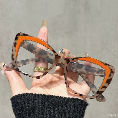 Imagen 2 del producto Gafas para presbicia para mujer, gafas decorativas de ojo de gato a la moda para hombre, gafas de gran tamaño antiluz azul para visión de lejos, dioptrías