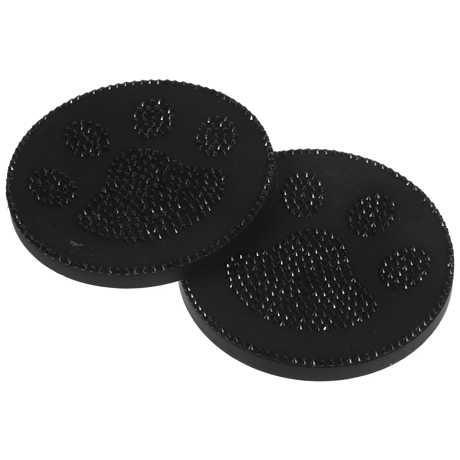 

2pcs Anti-slip Car Cup Mat Round Black Coasters Drink Non-slip Surface Insulation Pad Elegant Rhinestones Suitable All Cars