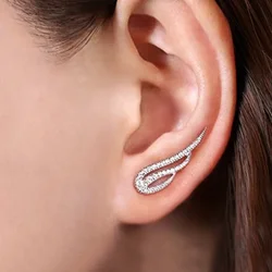 Ne'w Dazzling Angle Wings Stud Earrings Women Micro Paved CZ Simple Stylish Female  Daily Wear Party Trendy Jewelry