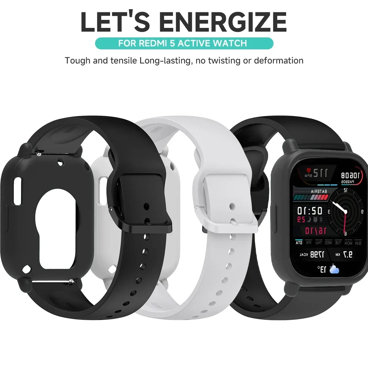 Silicone Case+Band  For Redmi Watch 5 Lite  Active Strap Cover Correa Accessories for Redmi Watch 5 Bracelet Sport Wristband