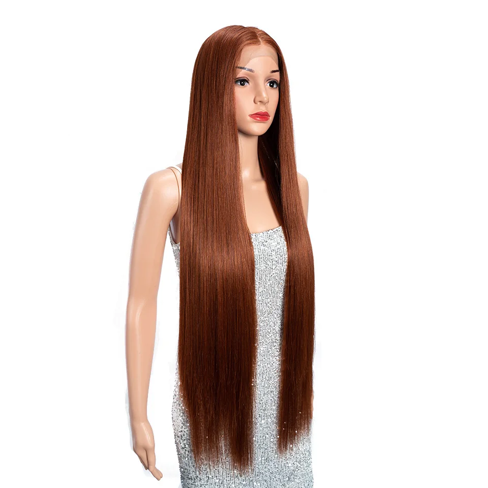 38 Inch Long Synthetic Lace Front Wigs High Density Straight Hair For Black Women Comfortable Daily Cosplay Party Wear Wigs