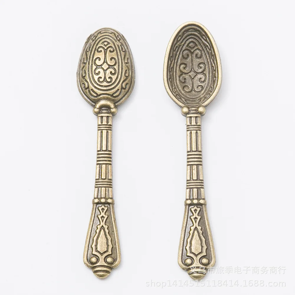 Newest 10Pcs 10*43.5mm Mixed Alloy 5 Color Spoon Charms Keychain Bracelet Pendant Accessory For DIY Jewelry Making